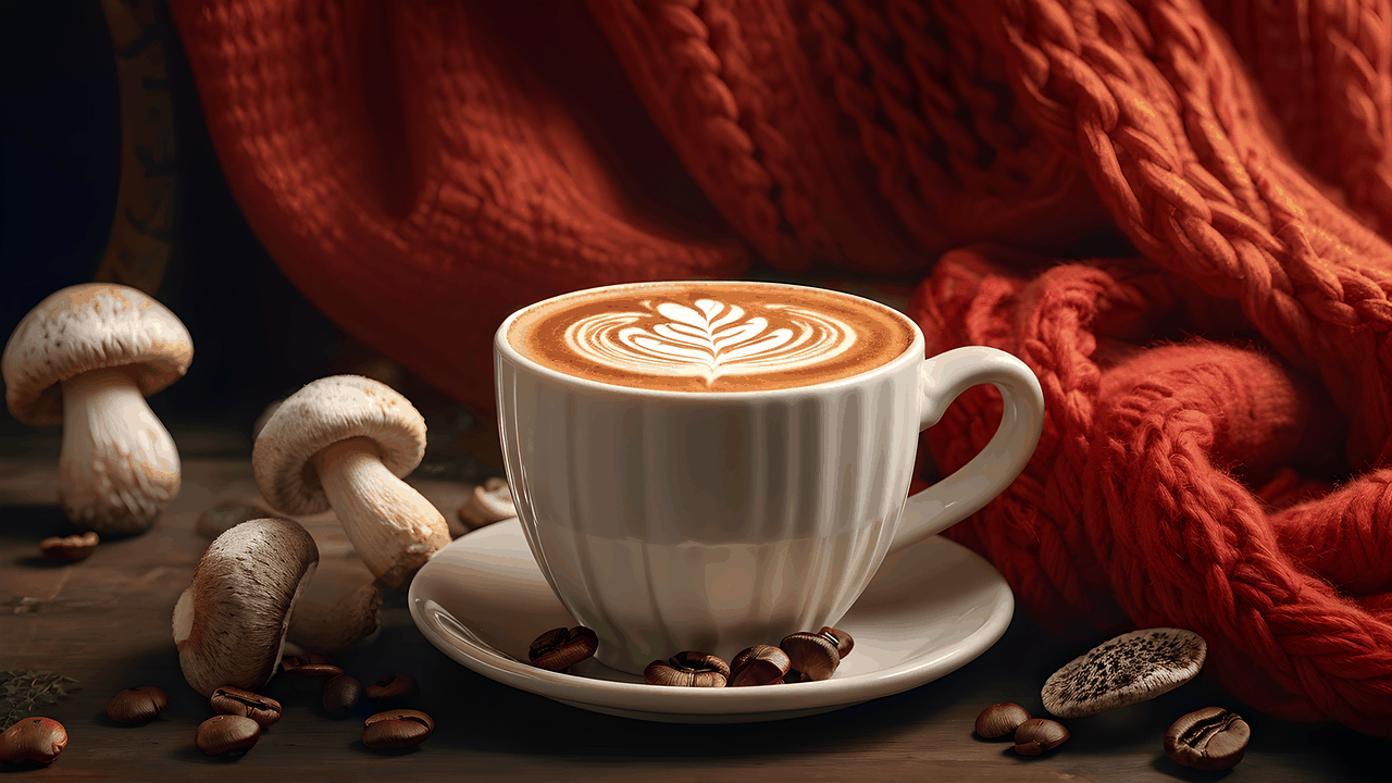 Mushroom coffee in a cup highlighting health benefits of mushroom coffee